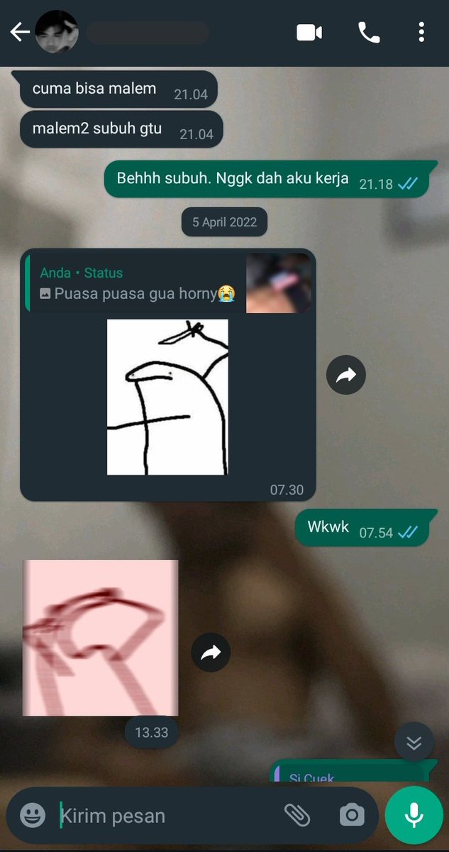 Wiji14_'s tweet photo. Di chat kek gini. Hmm demi apa nggk kuat✌🏾😎 https://t.co/wW9fQLaPsw