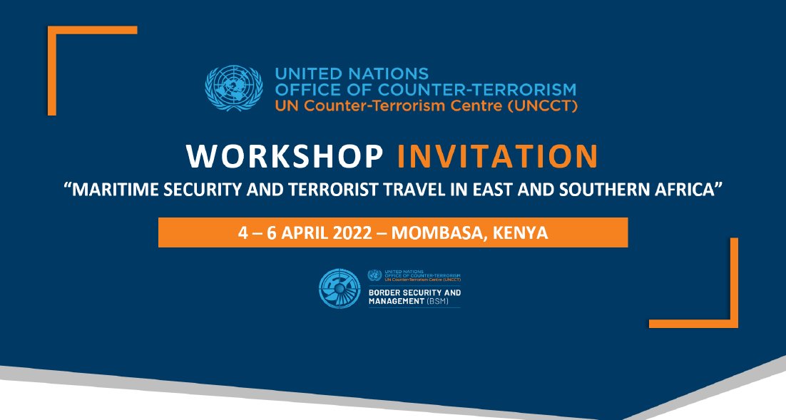 UN_OCT's tweet image. Last week, @UN_OCT #UNCCT held a workshop in Mombasa #Kenya 🇰🇪 on how to improve #MaritimeSecurity &amp;amp; prevent #TerroristTravel in Eastern &amp;amp; Southern #Africa for delegates and experts from the region. Thank you to @NCTC_Kenya &amp;amp; all participants for their high-quality contributions