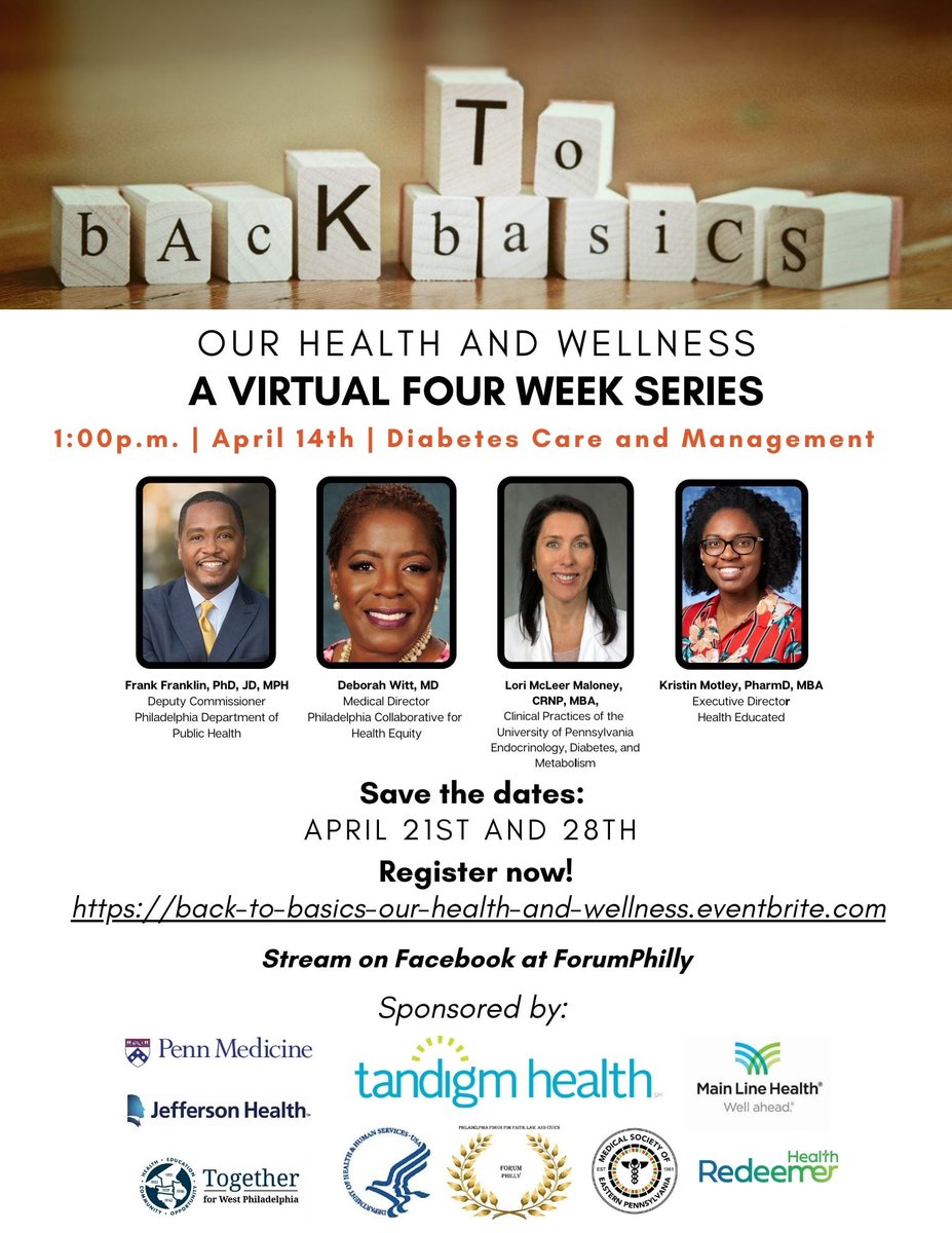 HCSdv's tweet image. Join us for our Back to Basics virtual meeting on April 14 at 1 pm EST! You can join us during the live event on Forum Philly's Facebook page.