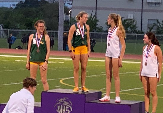 Siemers_XC_TF's tweet photo. @MaggiePearce17 is your District 17-6A champion 🥇in the 3200m and @a_sciretti finishes 🥉. Both girls will move on to the Area meet. Congratulations!! https://t.co/kssq3e9TZ3