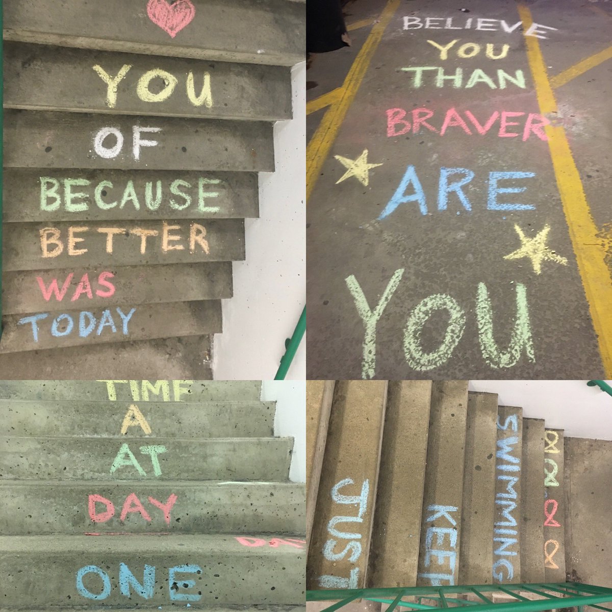 JennyBeaudy's tweet photo. Storms 🌧 don’t last forever but apparently chalk drawings do 😂 Today marks 2 years since I became the #chalkfairy of @mch_childrens parking garage. Although we are still weathering the storm I couldn’t help but pause &amp; reflect on how far we have come. https://t.co/tHSoRa9kUO