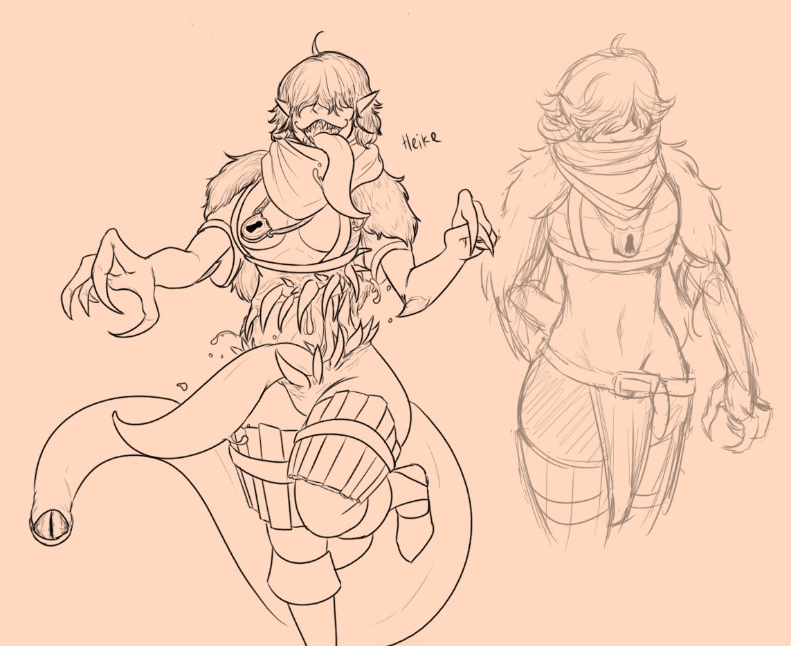 deuceyart's tweet photo. Mimic girl https://t.co/Q98pckLAG8