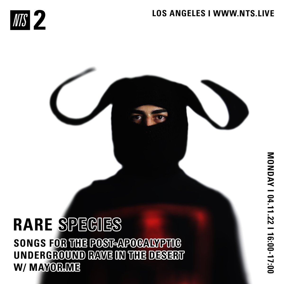 Rare Species w/ special guest Mayor.me for the next 60 minutes playing tunes from Odin, Regal86 and more. Listen here: nts.live/2