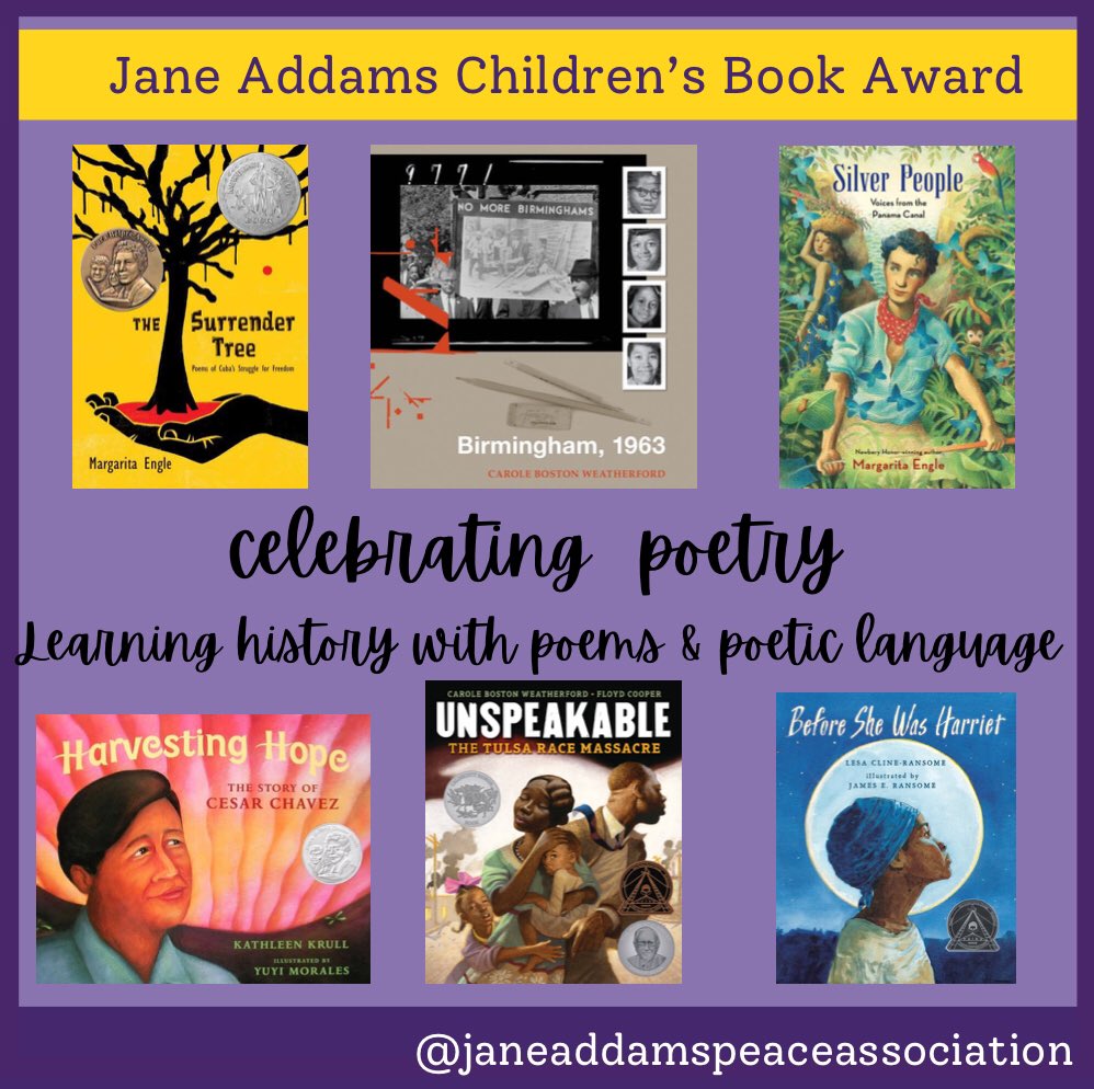 Poetry isn’t  just for poetry month!

Learning history with poems and poetic language isn’t just for April.

#poetrymonth #Aprilispoetrymonth #historicalfiction #verse #JaneAddamsPeaceBooks