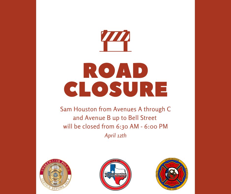 Atmos has advised road closures as contractors do maintenance work tomorrow. Please plan accordingly.