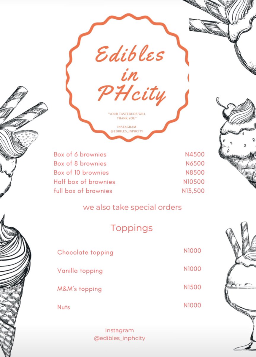 sofiaishername's tweet photo. @mister_ade5 While your here follow my businesses before you follow me😂😂😂
I sell laced brownies and fashion accessories 🤗🥰 https://t.co/1tlpjoVhgl