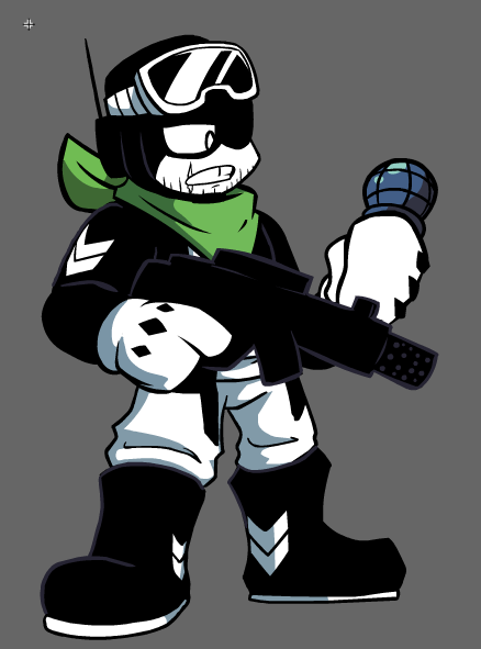 hasnomoxxie's tweet photo. redesigned bossman to be a biker with @NickyRaccoon 

what's the hot take https://t.co/gQLseCvWsD