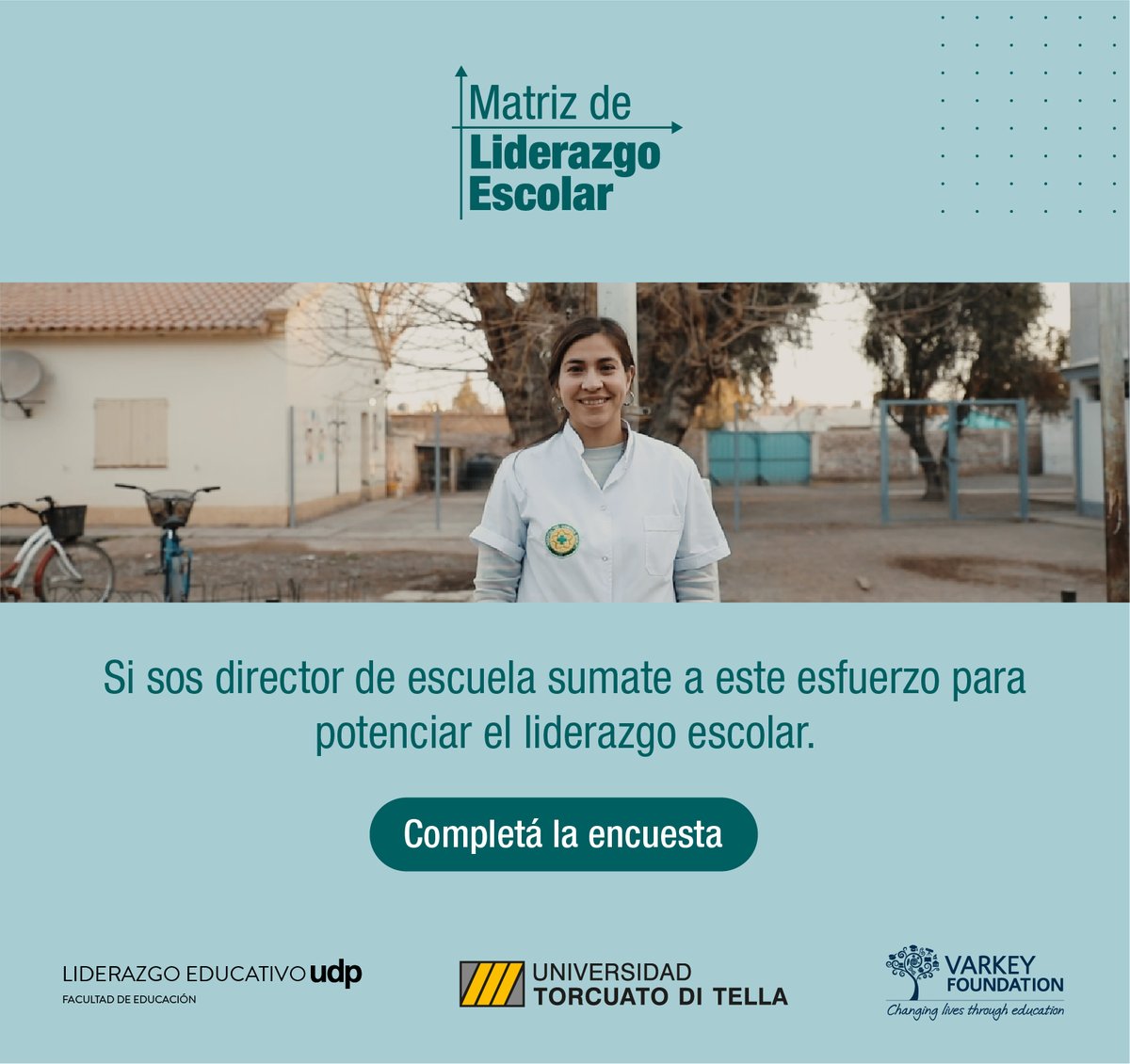 ¿Sos director de escuela? Queremos conocer tu mirada para construir una matriz que permita determinar el estado de liderazgo escolar en los sistemas educativos.
¡Sumá tu voz junto a cientos de directores y construyamos juntos el futuro de la educación!
bit.ly/3NTLgjo