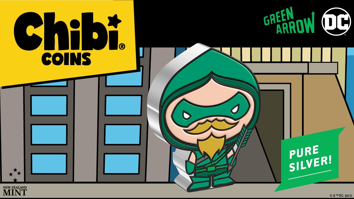 agoro_official's tweet photo. First #DC #ChibiCoin for 2022, #GREENARROW™! 1oz pure #silver, shaped and coloured – a truly unique collectible. Be quick to target one of only 2,000 for your collection! @DCLifestyle. Buy here: https://t.co/5vL5WYaePq https://t.co/ZWr9rZfSi8