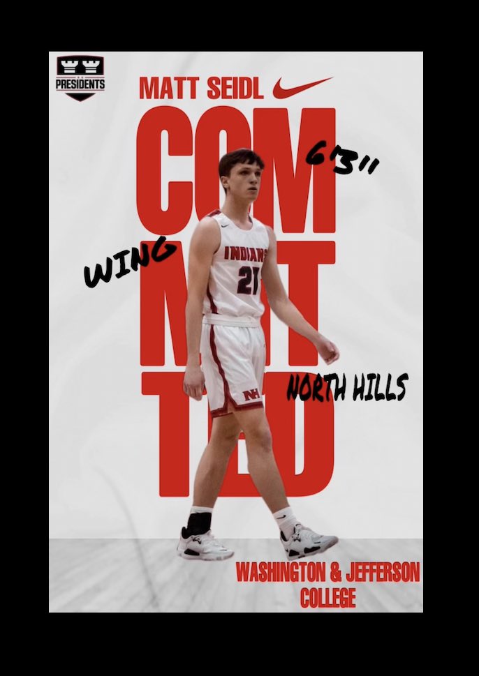 I’d like to thank my coaches, staff, teammates, and family at <a href="/NHAthletics_/">North Hills Athletics</a> for this great opportunity. I’m excited to announce I will be committing to Washington and Jefferson College ❤️🖤 <a href="/wjhoops/">W&J Men's Basketball</a>
