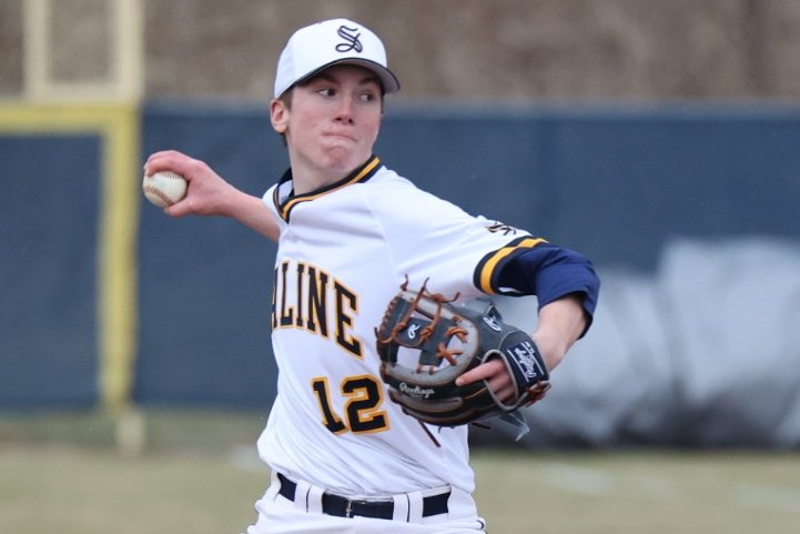 TheSalinePost's tweet photo. Keep your finger on the k key. 1-2-3 in the top of the seventh. Saline up. Last wraps. Down 6-3 to Huron. https://t.co/50cFkbbI6K