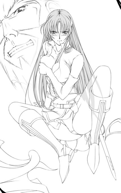 今日の一枚も昔描いた #ワーズワース の18禁同人漫画「がんばれシャロンちゃん2」の作業中の画像。
今回は先日アップしてた絵の足を広げた差分ですね～。
下着が見えてエロスな感じ。
足を開いてるだけの差分だけどファイルを別に分けて脱衣の服も別に描き直す必要性があるので面倒だったりする。😵‍💫 