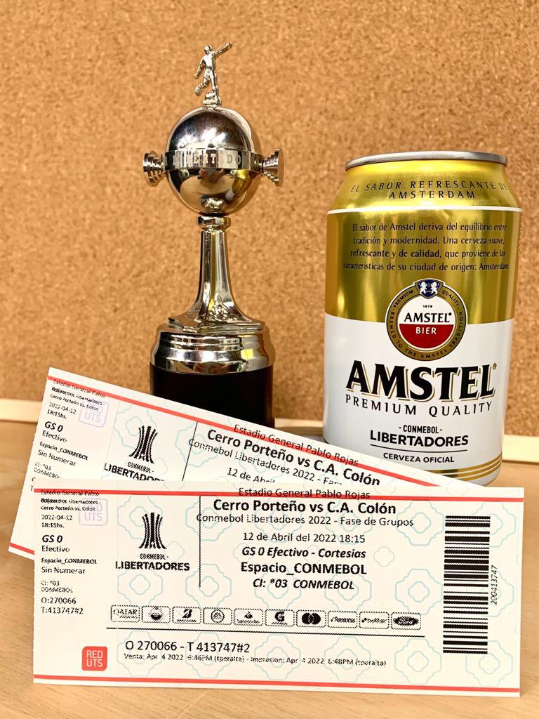 AMSTEL te lleva al partido!
Sorteo 2 entradas para el partido de CERRO Porteño vs Colon por CONMEBOL Libertadores🏆

Cómo participar?
- RT  esta publicación
- @ a la persona con quien queres ir a la cancha
- Usa el #CONMEBOLLIBERTADORESconAMSTEL  

Sorteamos el 12/04 al mediodía