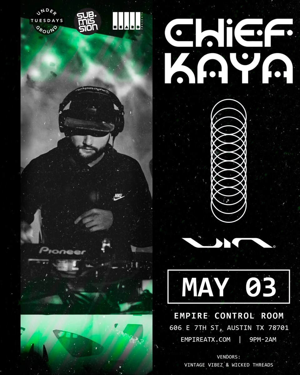 Sitting on a lot of tunes for the next <a href="/UNDRGRND_TSDYS/">Underground Tuesdays</a> PULL UP

 🎟 : found.ee/UGTChiefKaya_M…