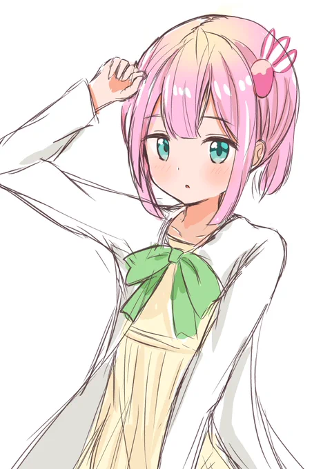 桃色魔法少女 描いてます(ラフ) 