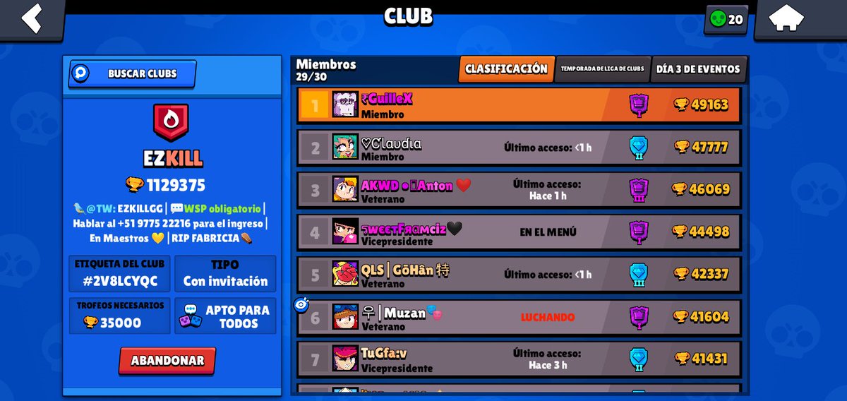 Busco gente para reforzar :)
Liga: Maestros
Rt y fav se agredece:D