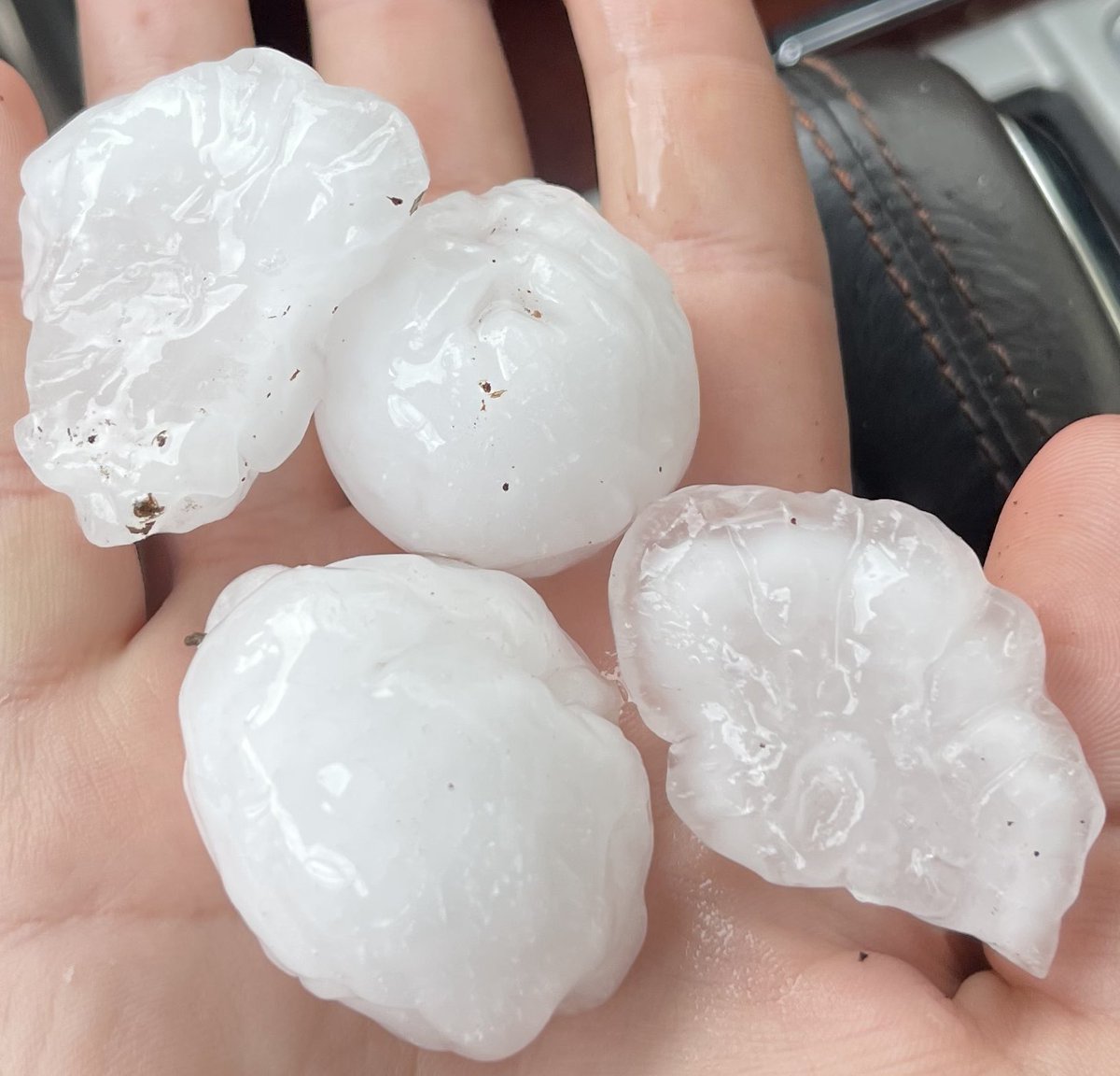 Take a look at that hail! Spencer Dougherty shared this photo of the hail from outside of Little Rock in River Valley, Arkansas.

Large hail, damaging wind, and isolated tornadoes are possible in the storms tonight.

Live updates on our Weather Wire: https://t.co/tiU7G4halS https://t.co/iIBUFovDRA