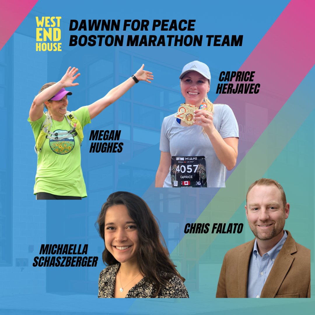 WestEndHouseBGC's tweet photo. Just 1 week til Marathon Monday! Help our runners cross the finish line by donating at https://t.co/xw2YlSgJHe. Can't wait to cheer them on in person! #DawnnforPeace #BostonMarathon2022 https://t.co/tWfIKXbeDs