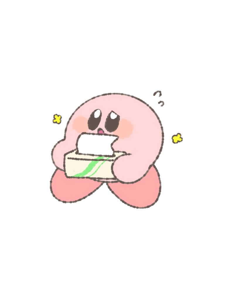 kirby no humans food simple background white background solo holding flying sweatdrops  illustration images
