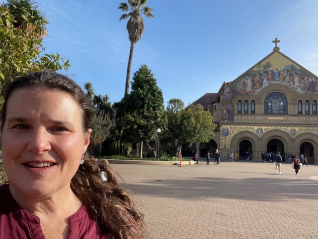 incredibly bad selfie of me by Stanford's Memorial Church.