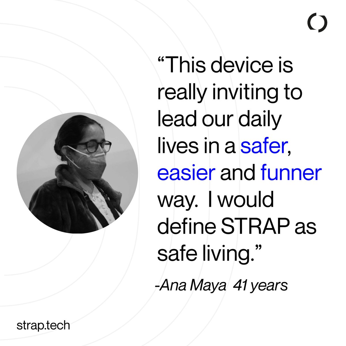 StrapTech_'s tweet photo. This is what Ana said when she tried Ara for the first time🙌
#wearableautonomy #wearabletech #arabystraptech #straptech #technology #blindcommunity #blindpeople #demoday https://t.co/AtChJGVejh