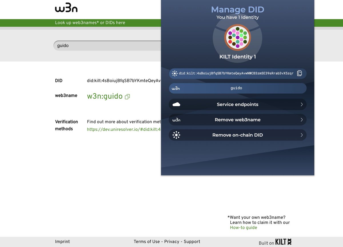 w3n:guido👨‍🚀🚀 @KILTProtocol @BTE_web3name