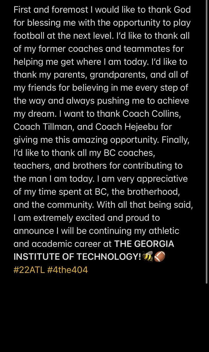 COMMITTED. LETS WORK🐝🏈
<a href="/CoachCollins/">Coach Collins</a> <a href="/CoachHeej/">Jacob Hejeebu</a> <a href="/Coach_TTillman/">Travares Tillman</a> <a href="/BC_Football1902/">BC Football</a>