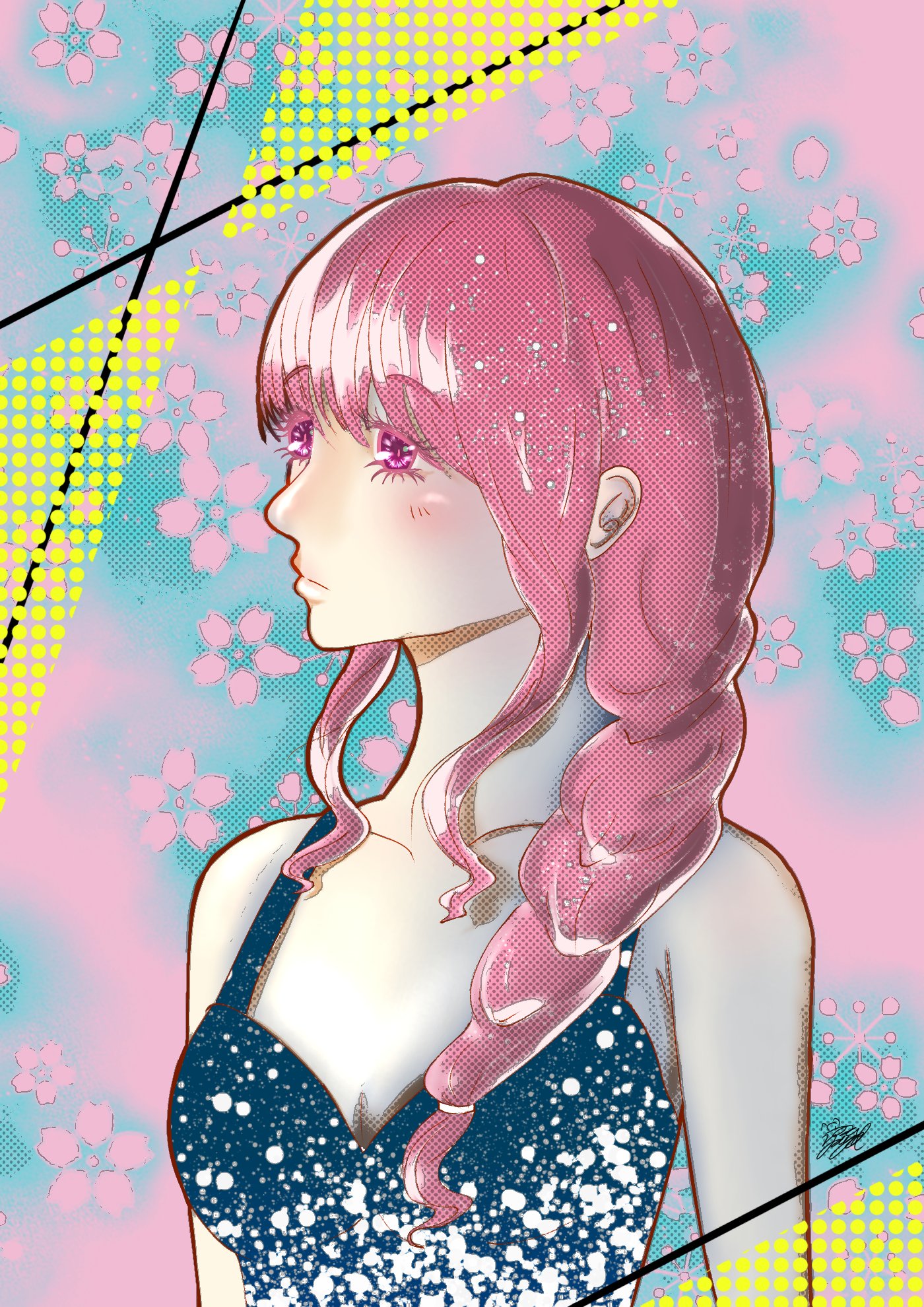 創作【 桜 - 春風 - 】手描きイラスト