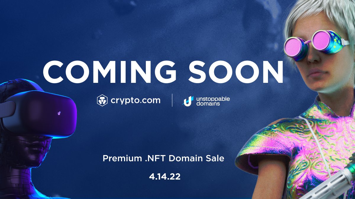 unstoppableweb's tweet photo. 1/ Did you guess it? 🙌 We’re hosting a 48-hr NFT domain sale with @cryptocom—inspired by gaming and popular gamertags—and featuring one-of-a-kind, custom artwork from top NFT artists! 🎮  

More below ⬇️ 🧵 https://t.co/sG8ZBcTbWo