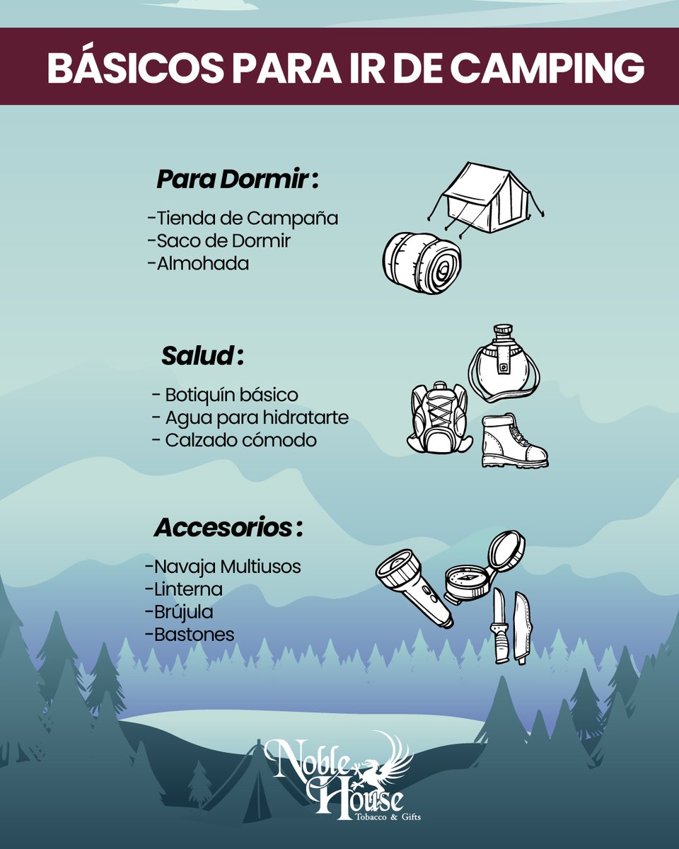 nhdemexico's tweet photo. Salir a #acampar y disfrutar de la naturaleza es una de las actividades ideales para salir de la rutina, pero ¿Cuáles son los accesorios que no pueden faltar?🤔 Aquí te dejamos una lista de los básicos para salir de camping 👇 https://t.co/7ea3kEcuXn