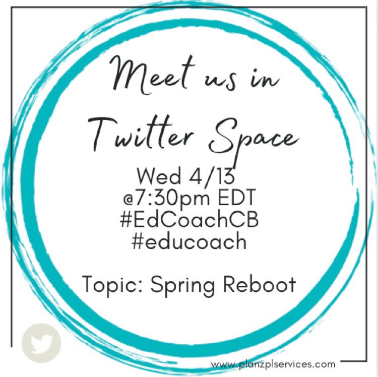 KathyPerret's tweet photo. #educoach friends - we will be combining our Wednesday chat with #EdCoachCB since the fall on the same day this month. @TMus_Ed and I will be giving Twitter Space a try. Also note the time change. We will be chatting at 6:30 pm CST/7:30 pm EST. Info https://t.co/sMzg5G9ikW Plz RT https://t.co/yNwmmxl7ow