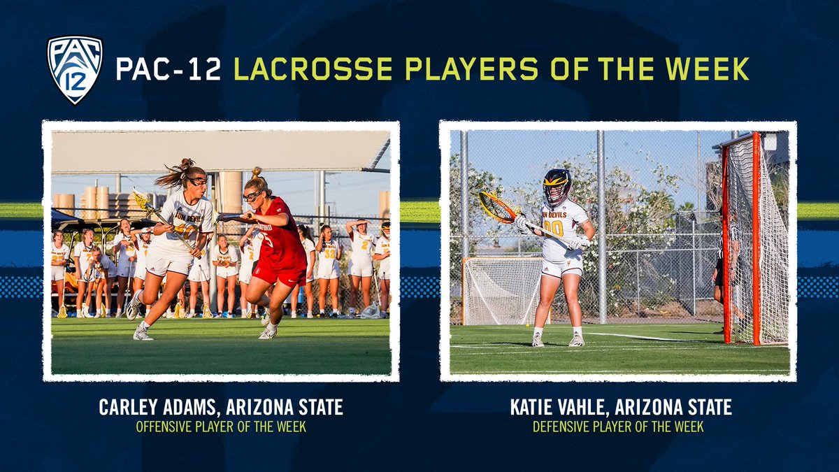 Pac-12 Conference (@pac12) on Twitter photo .<a href="/SunDevilWLax/">Sun Devil Lacrosse</a> sweeps this weekโs #Pac12Lax awards! ๐ ๐ช โคต๏ธ
Offensive: Carley Adams ๐ฅ
Defensive: Katie Vahle โ๏ธ
Full Release โก๏ธ Pac12.me/WLAXPOW41122
#ForksUp | #BackThePac .<a href="/SunDevilWLax/">Sun Devil Lacrosse</a> sweeps this weekโs #Pac12Lax awards! ๐ ๐ช โคต๏ธ
Offensive: Carley Adams ๐ฅ
Defensive: Katie Vahle โ๏ธ
Full Release โก๏ธ Pac12.me/WLAXPOW41122
#ForksUp | #BackThePac