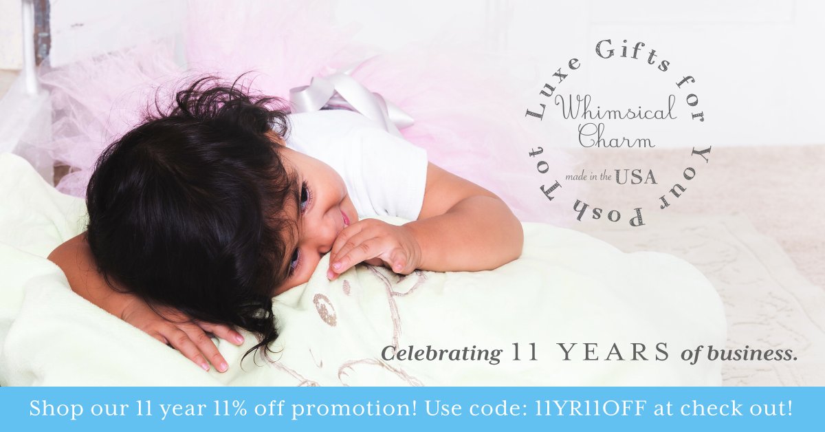 LongBeachPost's tweet image. (SPONSORED) Whimsical Charm by Rosie is celebrating 11 years in business by sharing a special discount with our readers. Use code 11YR11OFF for 11% off your online order! 
#babyblankets #babyrobes #babygifts 
whimsicalcharm.com/?utm_medium=so…