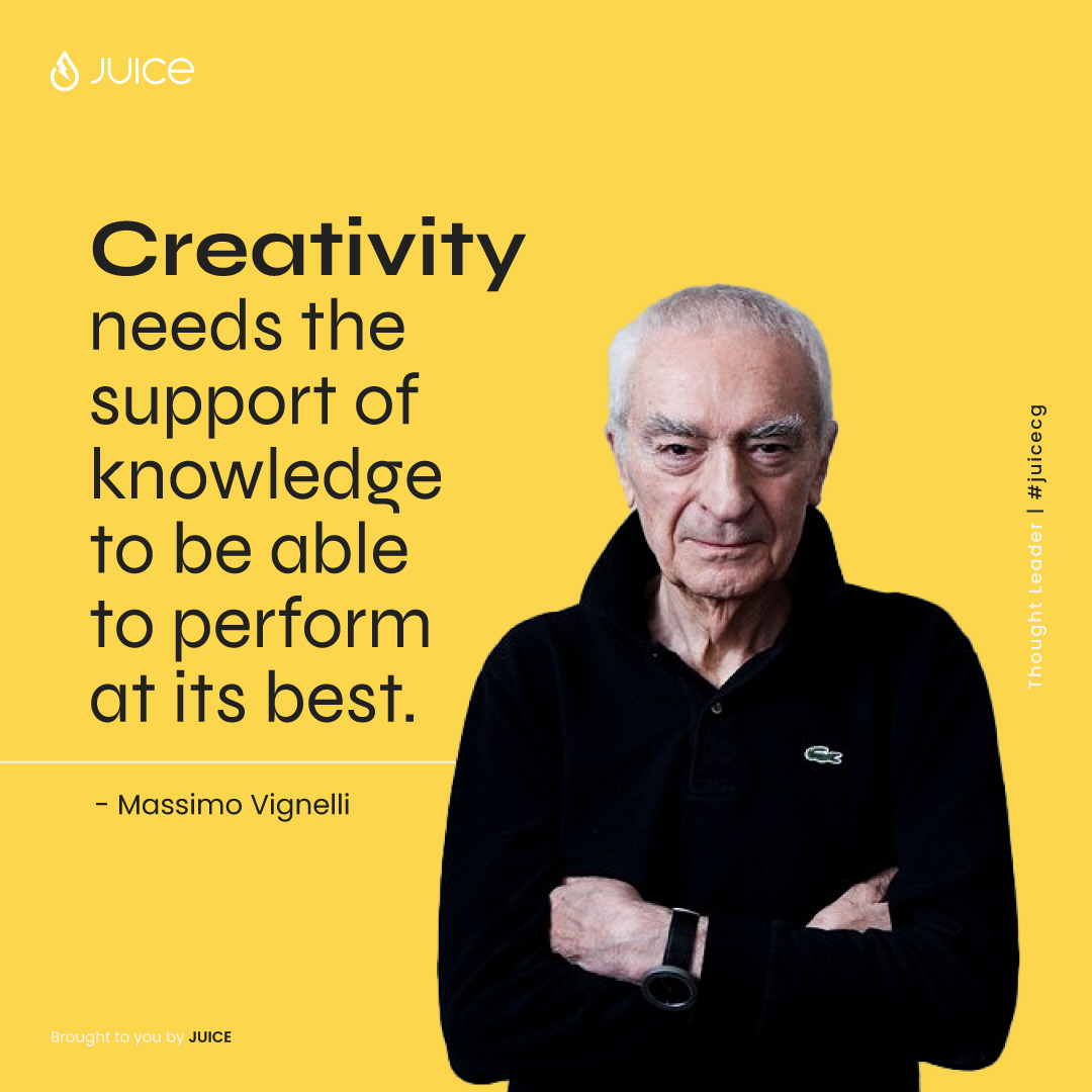 Widely known for his iconic New York City subway signage, graphic designer, architect, and thought leader Massimo Vignelli has not only inspired, but had shown the world that design is embedded into every facet of being and living.

Let's create together! #juicecg #space67studios