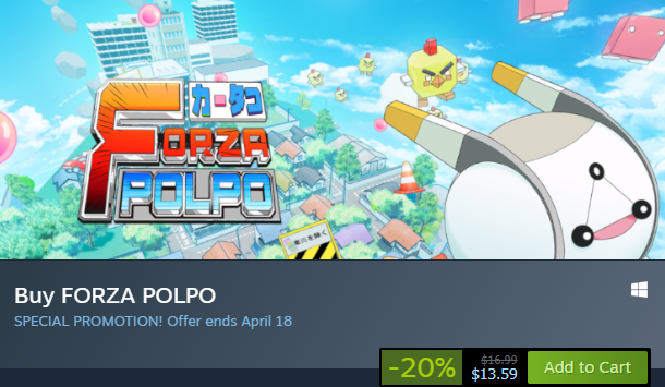 DevGallo's tweet photo. 🔥🔥🐙SPECIAL PROMOTION!🐙🔥🔥
Save 20% on FORZA POLPO! on #Steam!!!
(Offer ends 18 April)
https://t.co/BQ9HrQElXa https://t.co/MawlnGZXXV