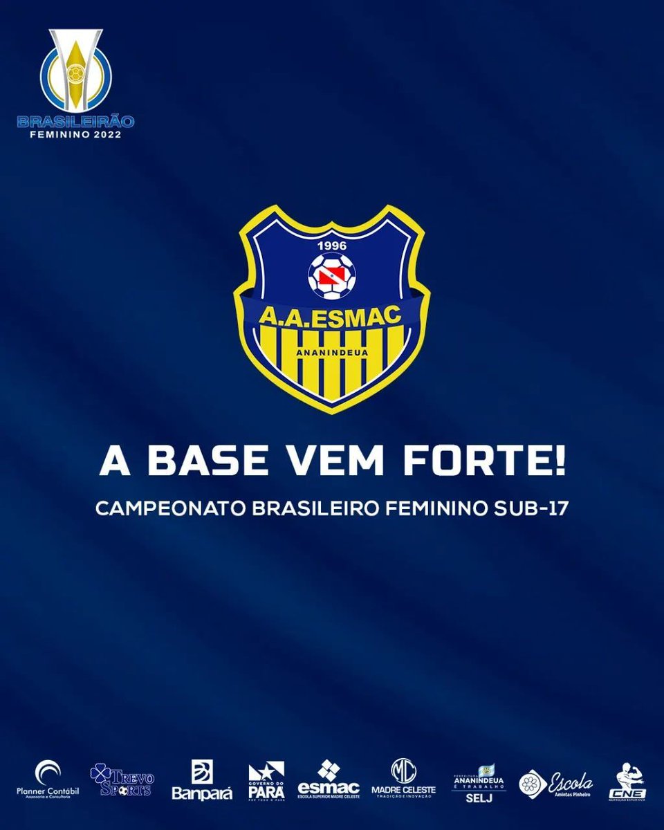 EsmacFeminino's tweet photo. Semana de Estreia!
Nessa terça-feira, (12) a equipe feminina da Esmac Sub-17 embarca para a cidade de Santana da Parnaíba, no estado de São Paulo, para a disputa do Campeonato Brasileiro de Futebol Feminino 2022. 

#GoESMAC https://t.co/AXWpPy8JwQ