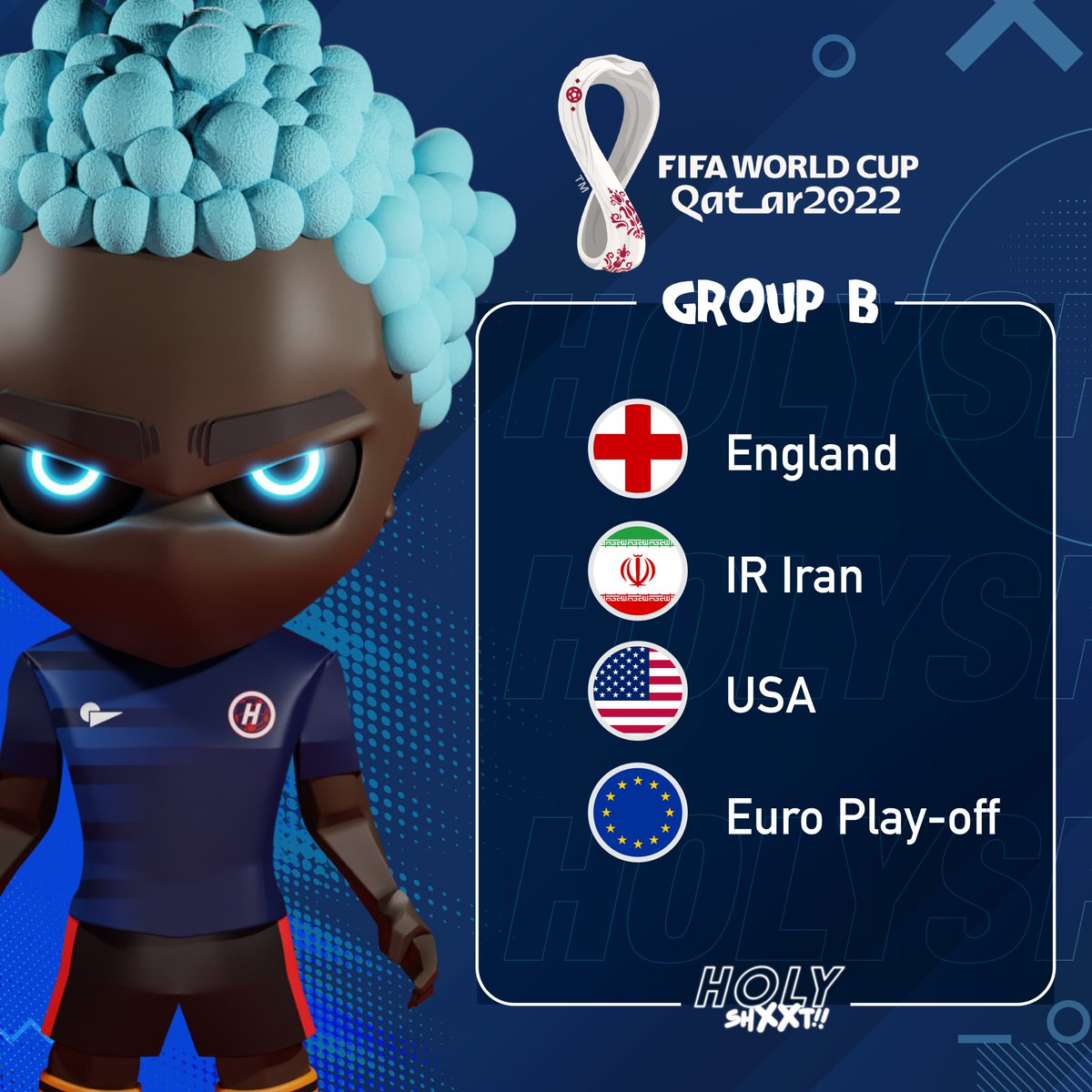 Looks like we have a clear favorite from Group B?
But what about the second leg? 
🏴󠁧󠁢󠁥󠁮󠁧󠁿
🇮🇷
🇺🇸 
🇺🇦/🏴󠁧󠁢󠁷󠁬󠁳󠁿/🏴󠁧󠁢󠁳󠁣󠁴󠁿
#finalDraw #qatarworldcup2022 #holyshxxtnft #communitygamefi
