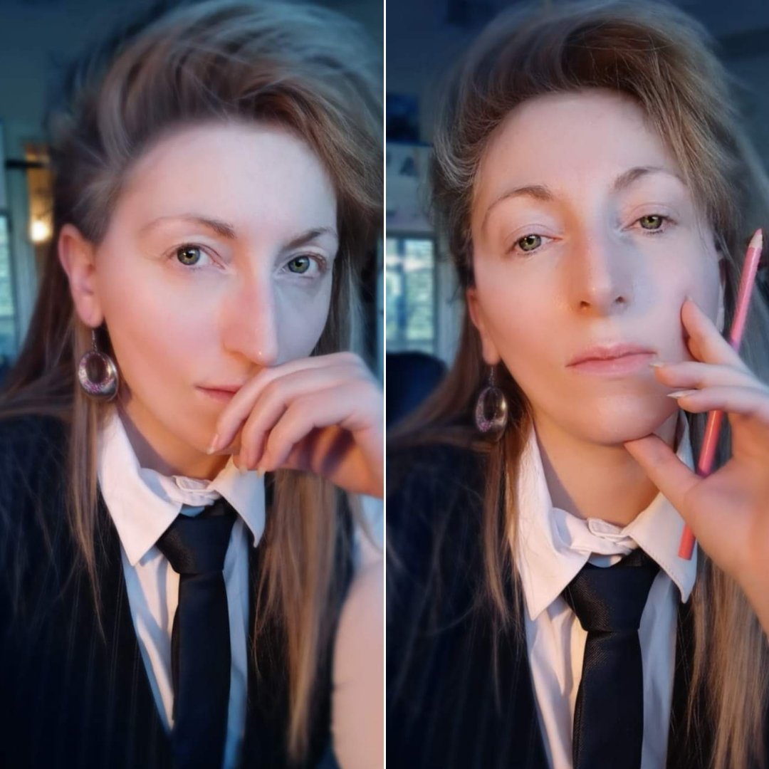 GingerAnne's tweet photo. I haven't gotten my hair dyed in a long time. I see white hair growing out from the sides of my head. Does this mean I'm finally a wizard? ❤🌹☕
#ImAlmost40 #Androgynous #Lesbian
#gay #gaymer https://t.co/2gaYXbTmVp