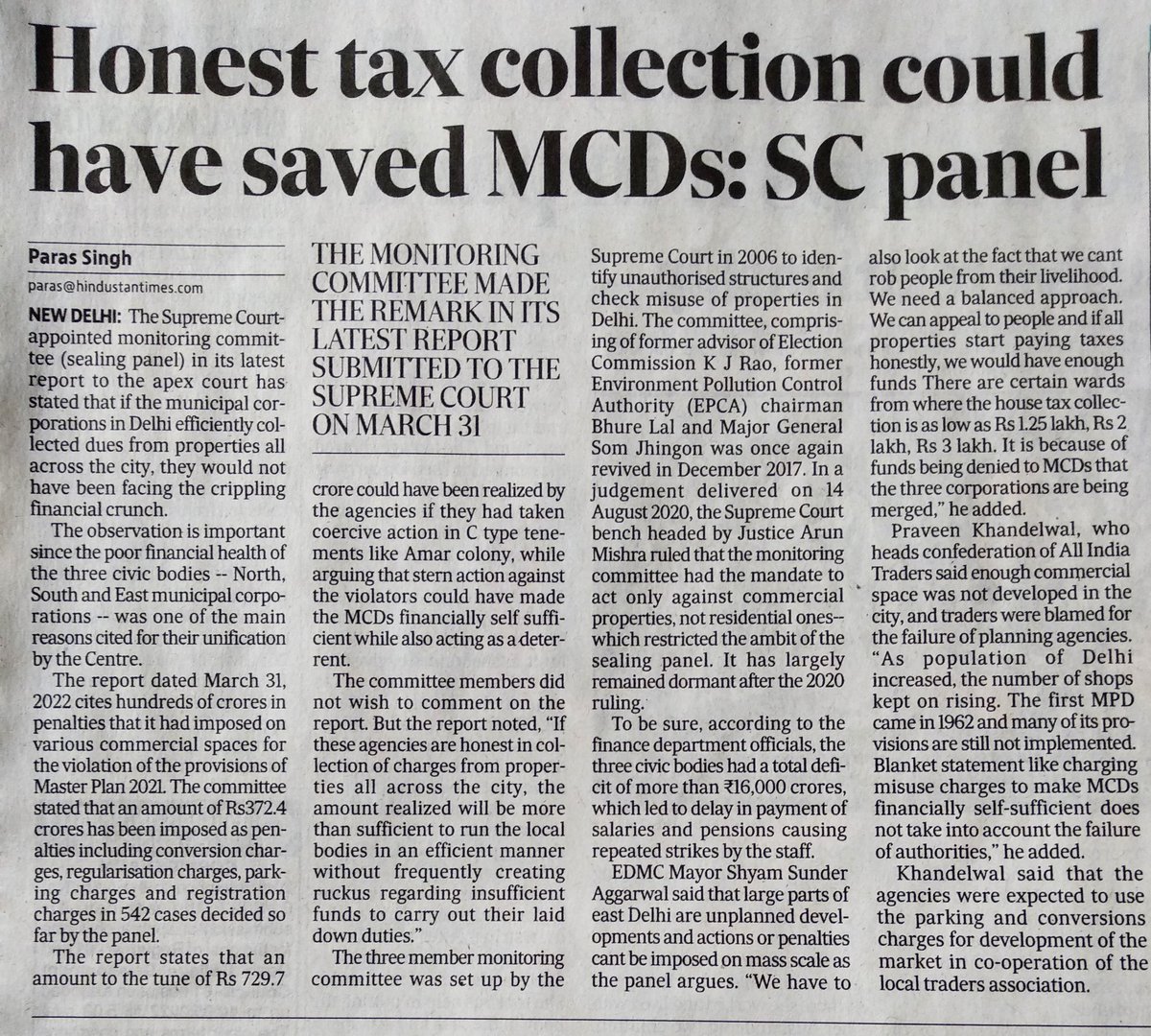 sharmanagendar's tweet image. Supreme Court panel says clearly what both Houses of Parliament skipped.
Where will resources come from for Delhi's now unified civic body ?
* Even now there is NO solution for landfill sites.
* Parliament merely endorsed a bill to indefinitely postpone elections...
