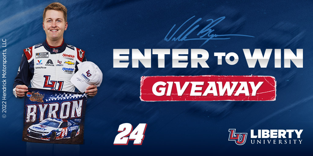 Follow us and retweet for a chance to win an <a href="/WilliamByron/">William Byron</a> prize pack, including an autographed Bristol Motor Speedway towel, camo hat, and T-shirt! A winner will be selected on April 19.

<a href="/Hendrick24Team/">No. 24 Team</a>