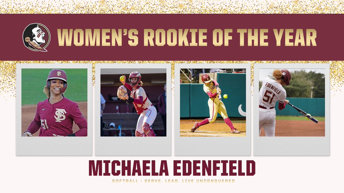 The award for the 2021-22 Women’s Rookie of the year goes to the ACC leader in HR’s and second in league in RBI’s: Michaela Edenfield <a href="/FSU_Softball/">Florida State Softball 🥎</a> Congrats Michaela!!!!