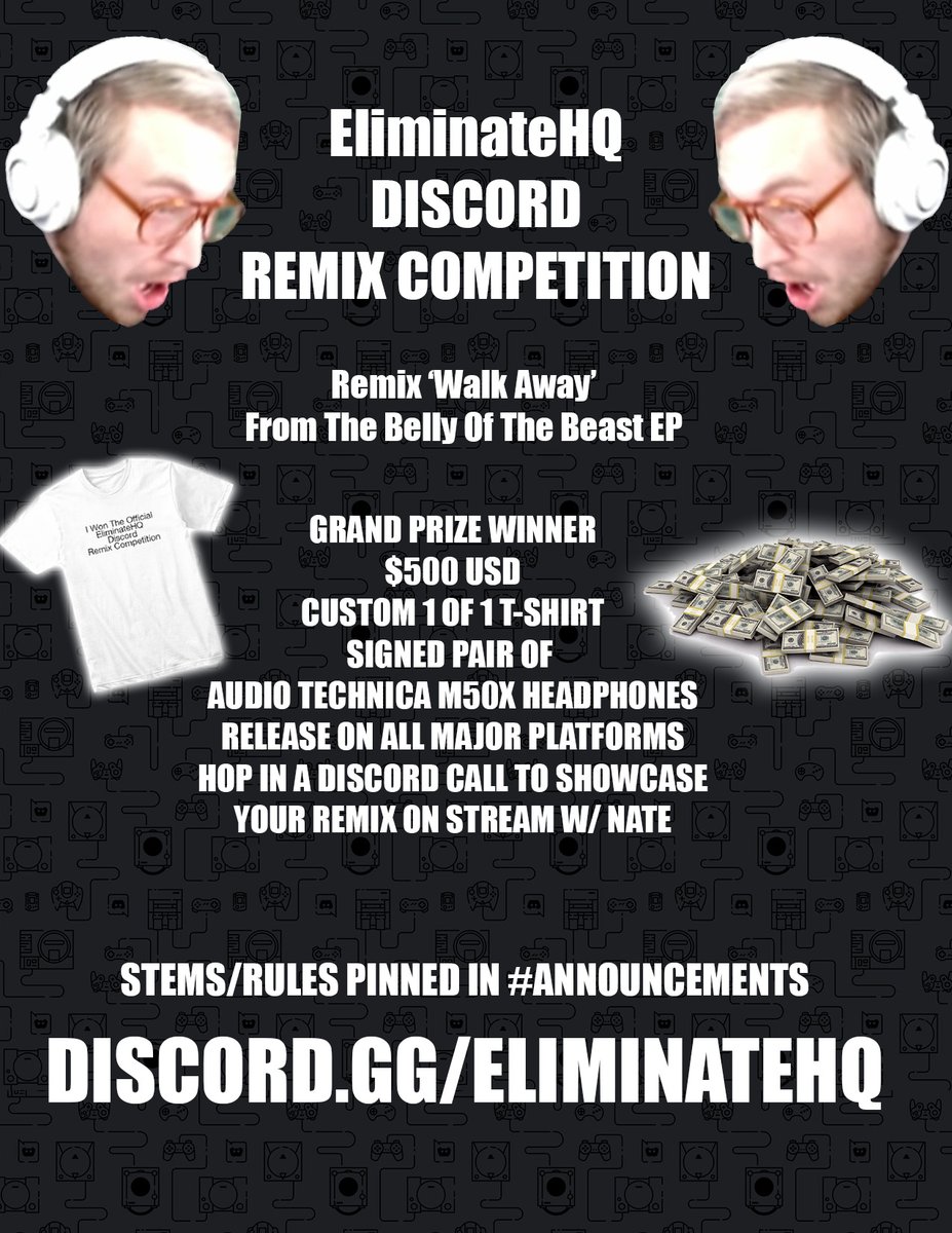 My fellow music producers, I'm doing a remix competition in my discord server!!

Join here for all the info: discord.gg/eliminatehq