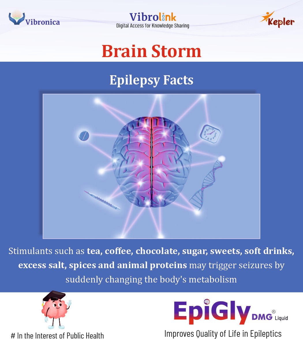 Vibronica2022's tweet photo. #Brain_Storm  Epilepsy Facts, Stimulants such as tea, coffee, chocolate, sugar, sweets, soft drinks, excess salt, spices and animal proteins may trigger seizures by suddenly changing the body's metabolism. https://t.co/jDfXmKPs8J