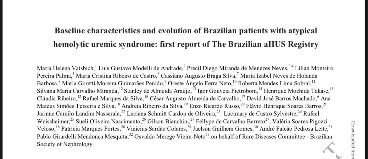 LilianPalma412's tweet photo. First report of the Brazilian aHUS Registry - aligned with the Global aHUS Registry, the positivity of genetic findings is 66% and children presented more severe hemolysis. Link for paper: https://t.co/fuwUyEi1ob https://t.co/bKehMsdTVV