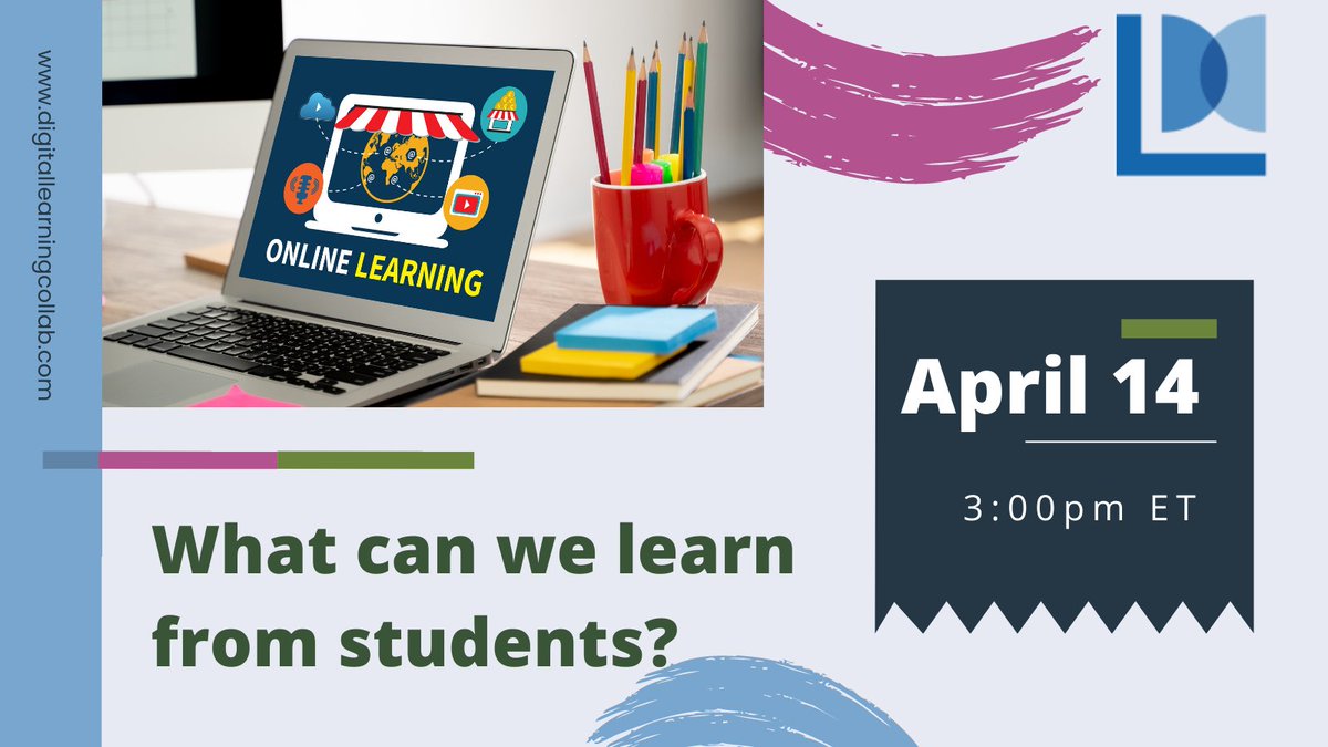 I’ve found three excellent students from different programs to join our DLC Monthly Webinar to tell us what they like, what they don’t like, and what schools can improve to better serve students... You won’t want to miss this! #blendedlearning  RSVP: us02web.zoom.us/meeting/regist…