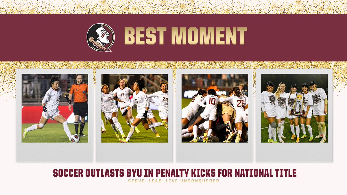 The Golden Nole winner for the Moment Of The Year goes to the <a href="/FSUSoccer/">FSU Soccer</a> team for beating BYU in PK’s to give the Noles their third national championship! Congrats Ladies