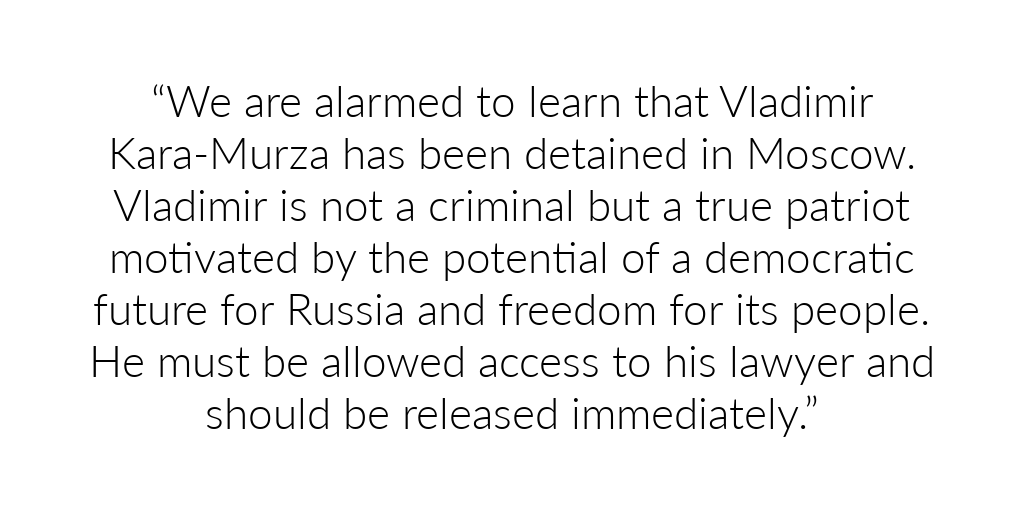 .@HelsinkiComm leaders @SenatorCardin, @RepCohen, @SenatorWicker, @RepJoeWilson alarmed by detention of @vkaramurza: https://t.co/HFdPlD8HII https://t.co/tOVklM7u72