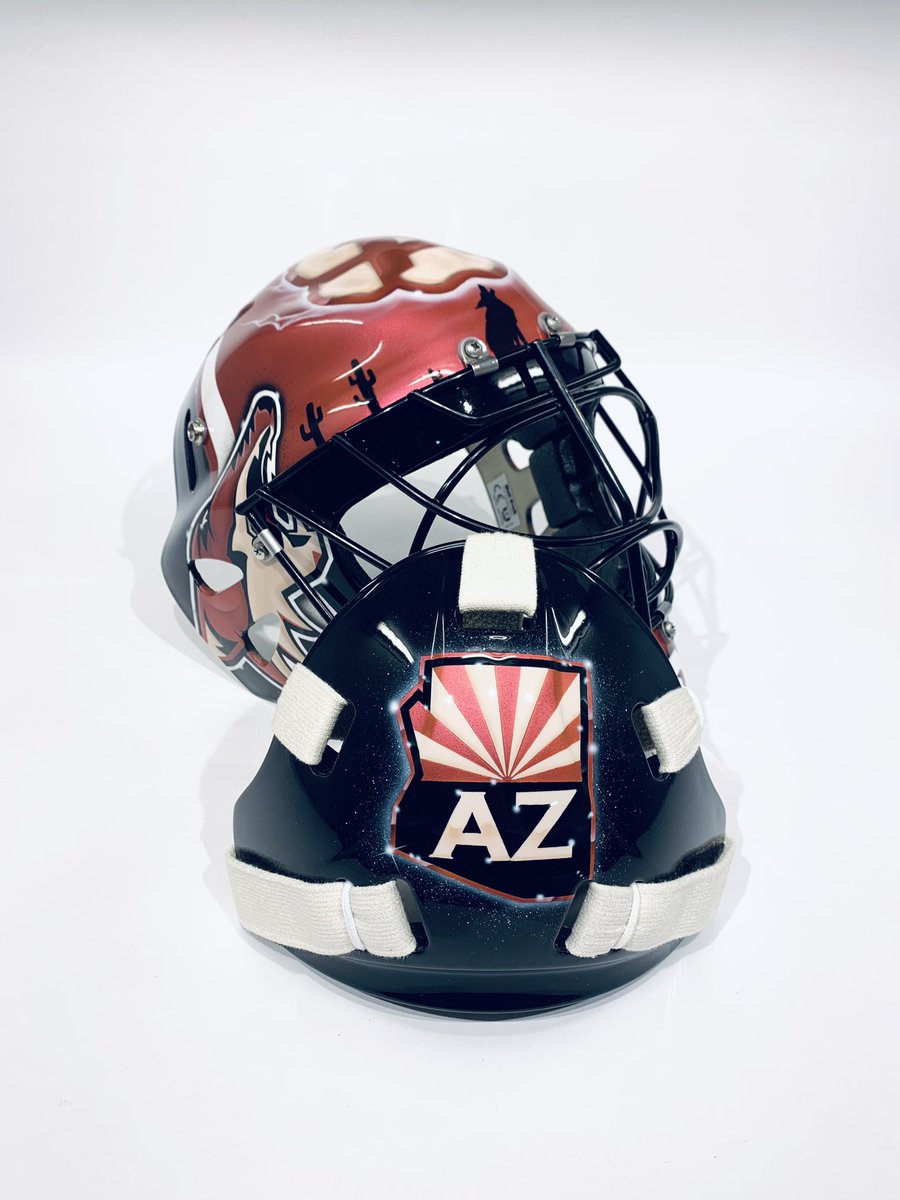 -AZ-
Tero Lintunen
Team:
Mask: Wall W4
2021

Terolle Arizona-maski. Hän halusi logot sivuihin ja lempinimen leukaan, mutta muuten sain tähän vapaat kädet. Arizonan kakkoslogoa, haamuraitaa, kaktuksia ja kojootti. 🌵 #nhlfi #nhl #yotes #temedesigns <a href="/ArizonaCoyotes/">Arizona Coyotes</a> <a href="/NHL/">NHL</a>