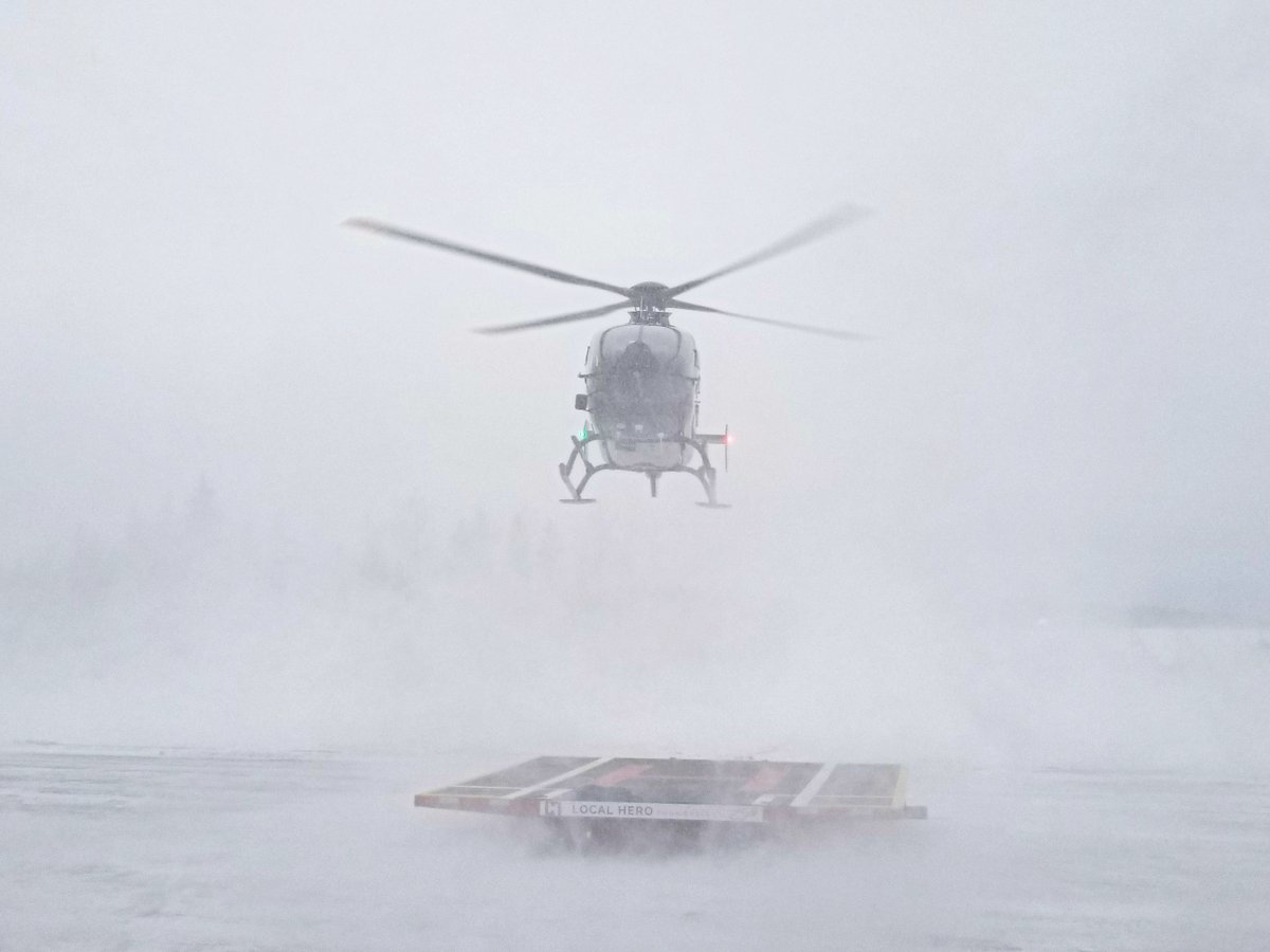 YMMHERO's tweet photo. HERO1 &amp; @FM_EmergService have just departed for a medevac in the Janvier area, 125km south of Fort McMurray 🚁🚑 #hems #h135 #ymm https://t.co/dSMsL289wM