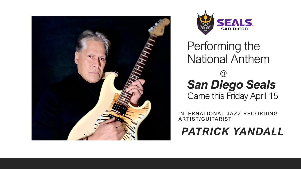 This Friday at the San Diego Seals Lacrosse game I’ll be performing our National Anthem. I’m honored. #Lacrosse #SanDiegoSeals #prolacrosse #SanDiego #Guitarist #Fender
